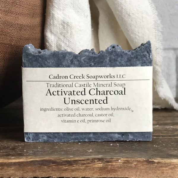 Charcoal Unscented Castile Handmade Soap