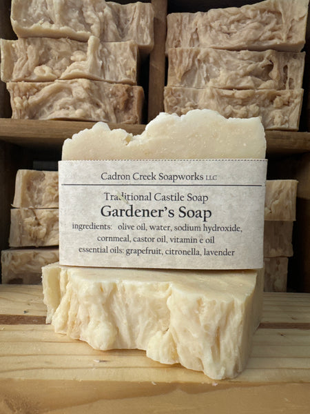 Traditional Castile Gardener's Handmade Soap - one year old castile