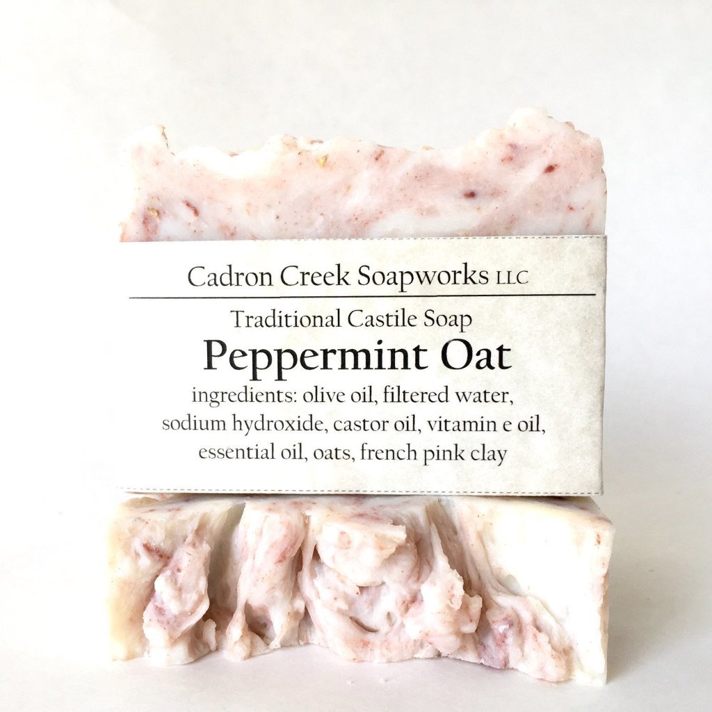 Traditional Castile Peppermint Oat Handmade Soap