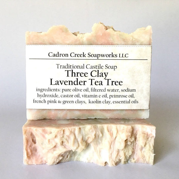 Three Clay Lavender Tea Tree Handmade Soap