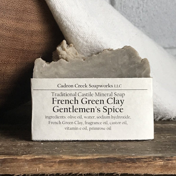 French Green Clay Gentlemen's Spice Castile Handmade Soap