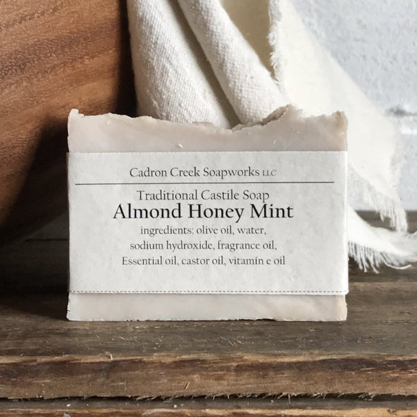 Traditional Castile Almond Honey Mint Handmade Soap