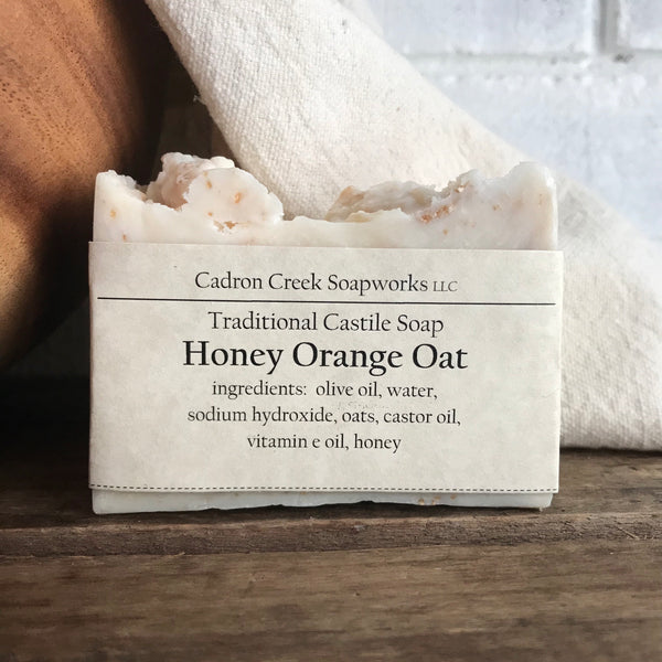 Traditional Castile Orange Honey Oat Handmade Soap