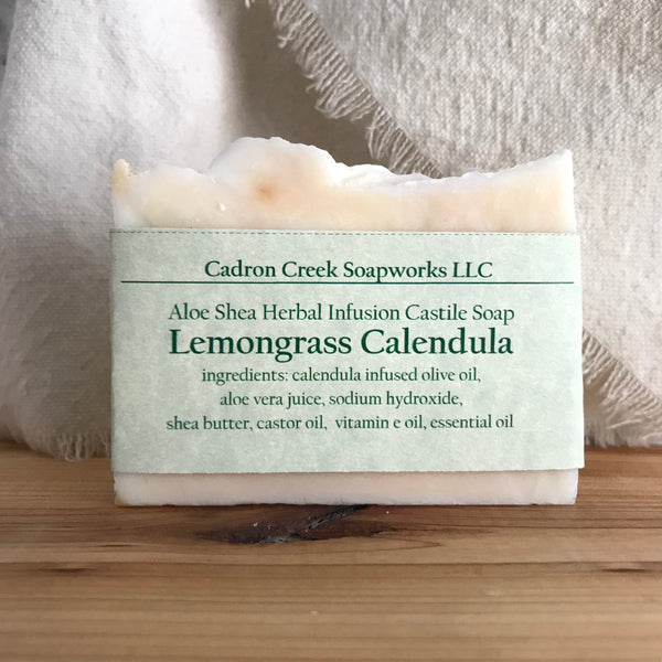 Aloe Shea Calendula Lemongrass Castile Handmade Soap