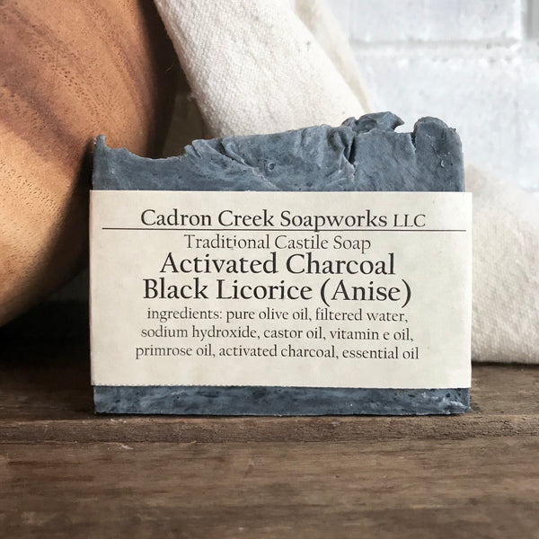 Charcoal Black Licorice Castile Handmade Soap