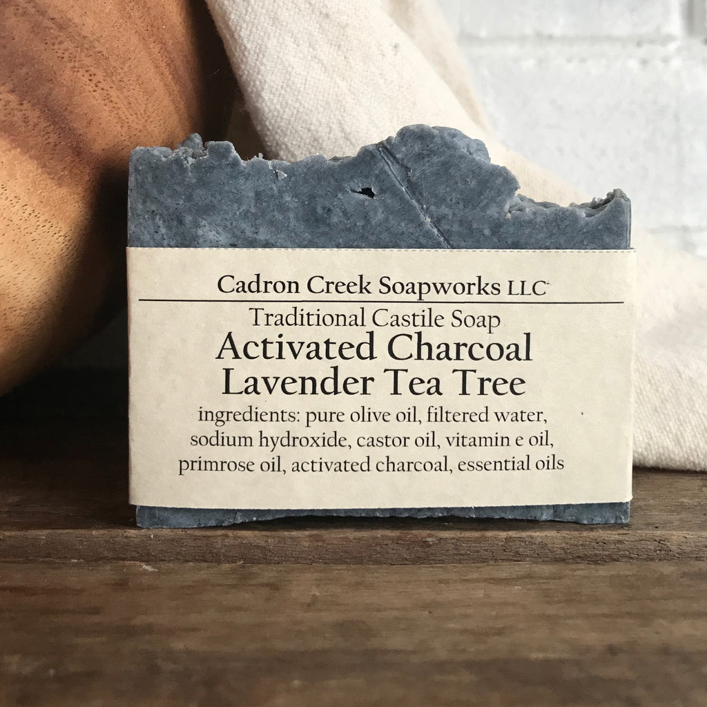 Charcoal Lavender Tea Tree Castile Handmade Soap