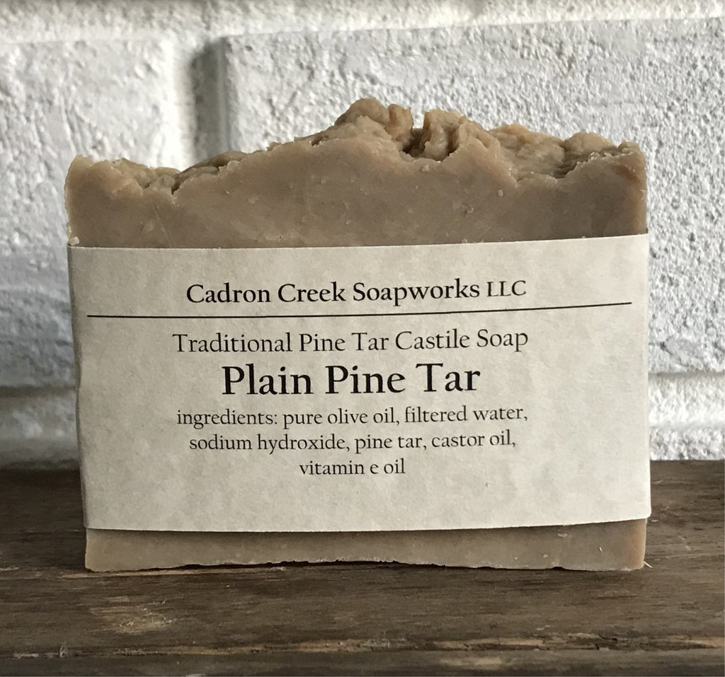 Pine Tar Plain Castile Handmade Soap, No Fragrance Added