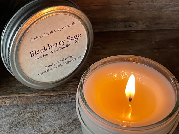 Soy Wax Candles - 3oz - Blackberry Sage - Scented With Fragrance Oils