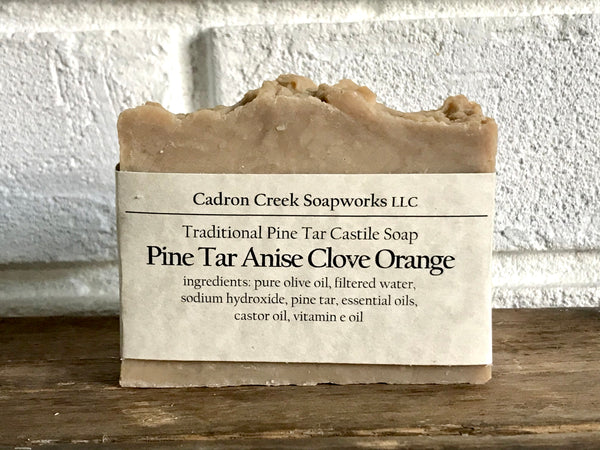 Pine Tar Anise Clove Orange Castile Handmade Soap