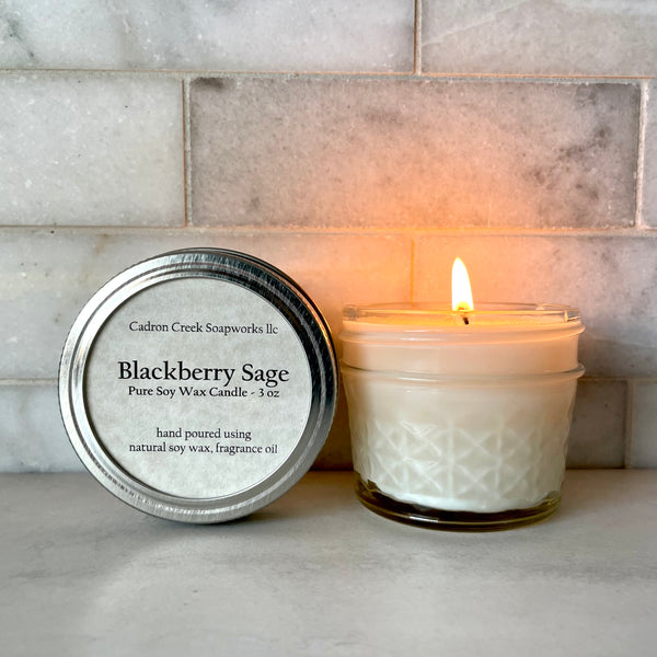 Soy Wax Candles - 3oz - Blackberry Sage - Scented With Fragrance Oils